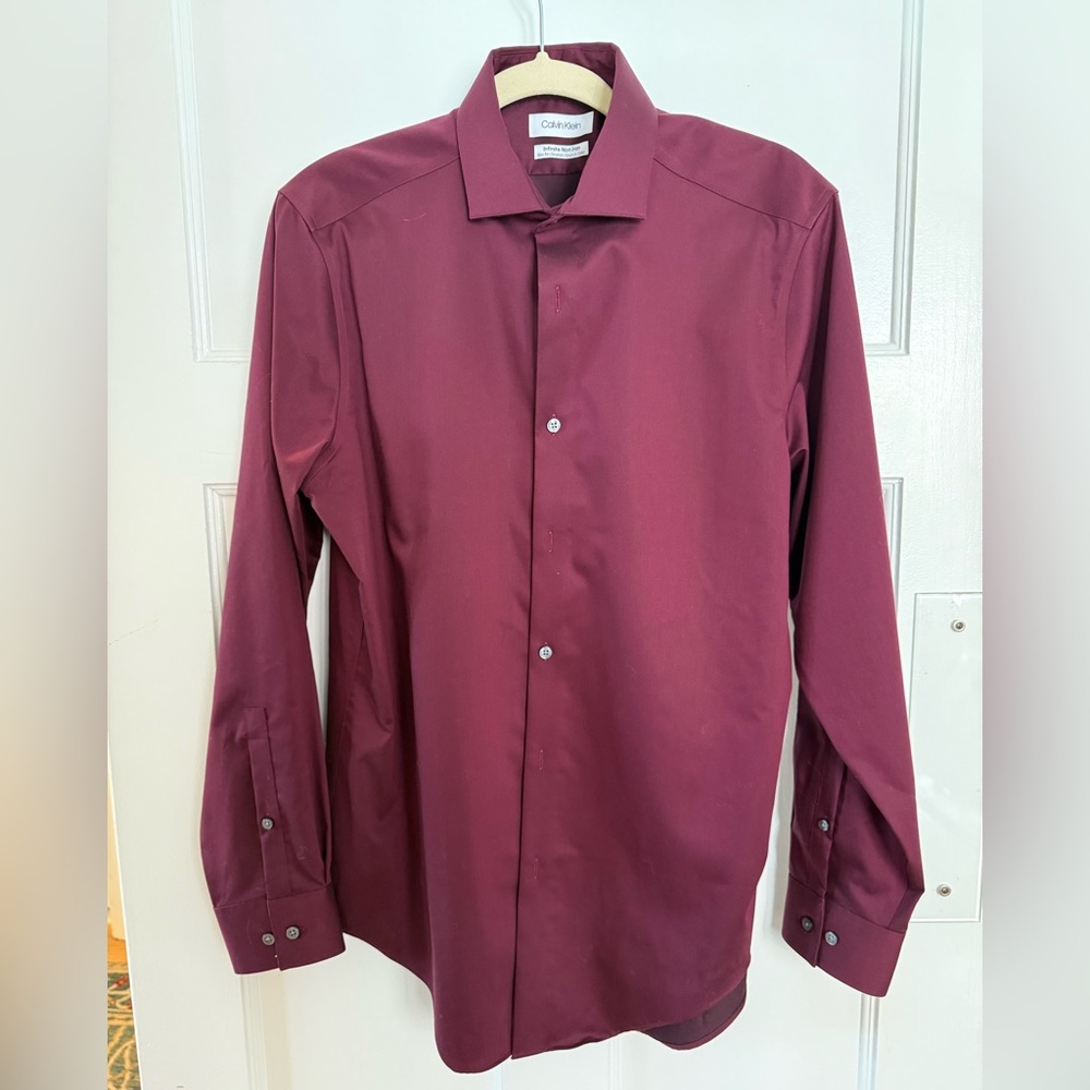 Calvin Klein Men's Rich Burgundy Dress Shirt